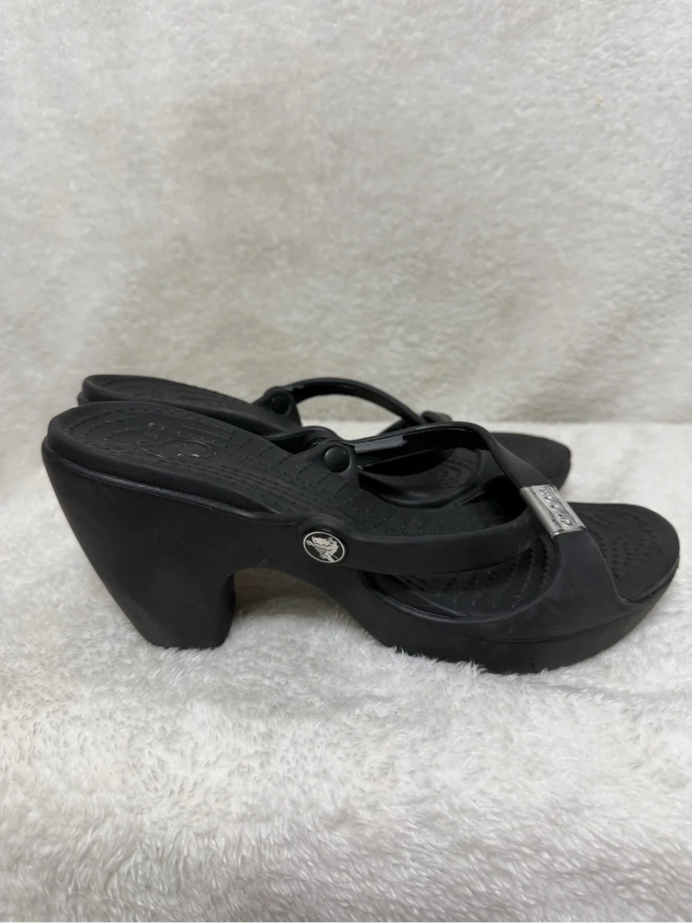 Crocs Cyprus IV Heel sandals black size 9